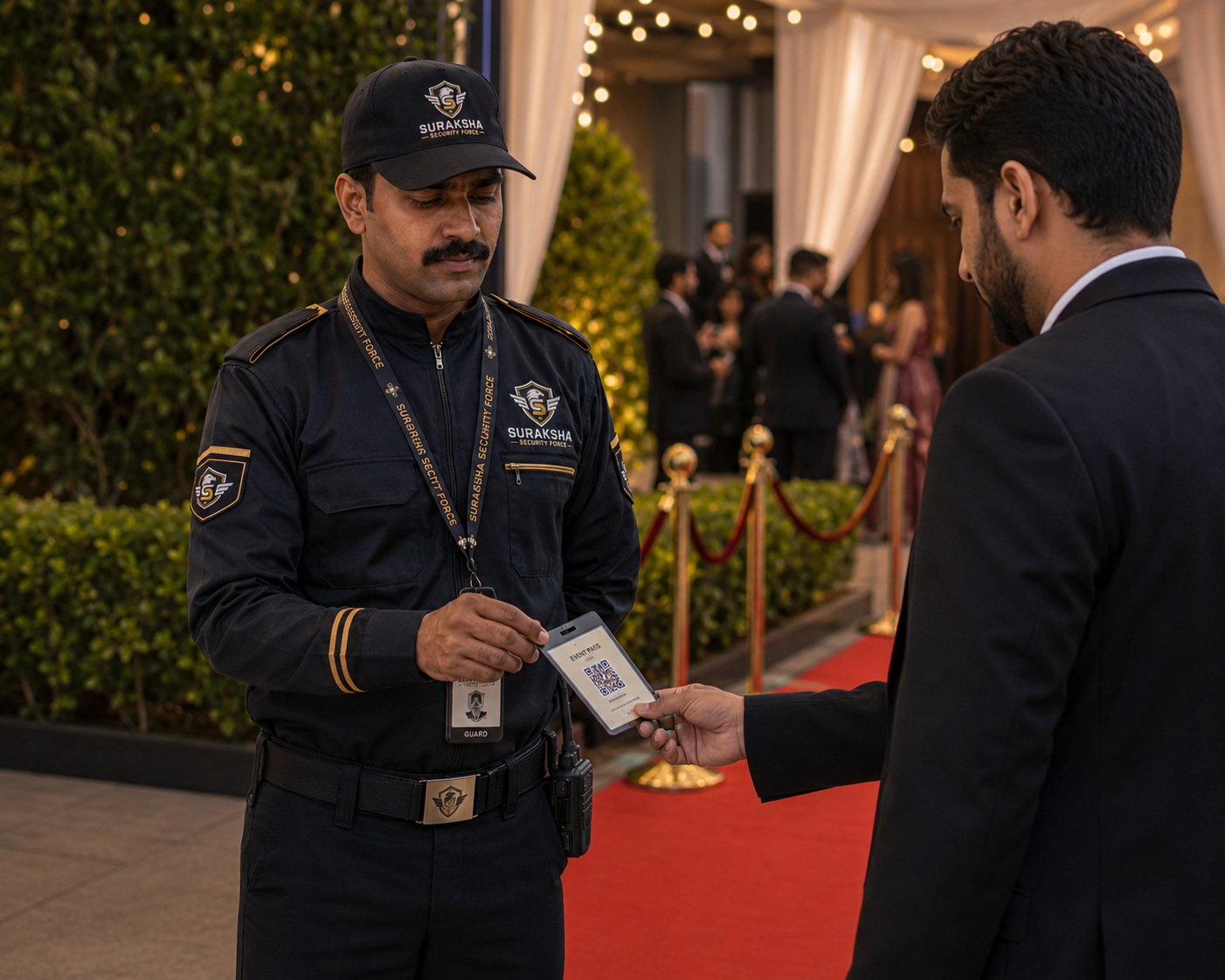 Event security team managing a public event