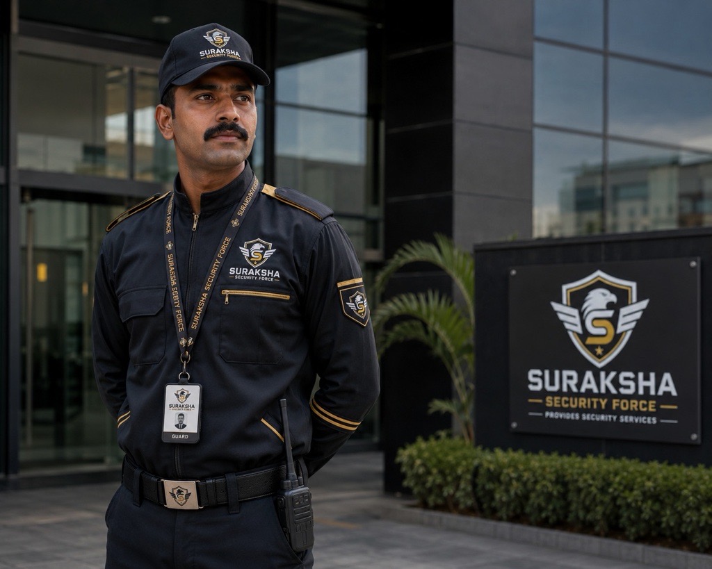 Professional security guard in uniform
